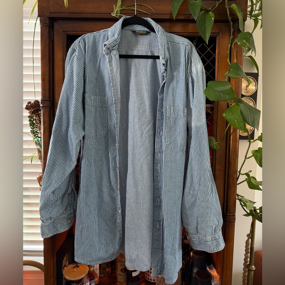 Oversized Vintage Denim Button-Up